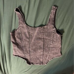 Gray Denim Women's Top